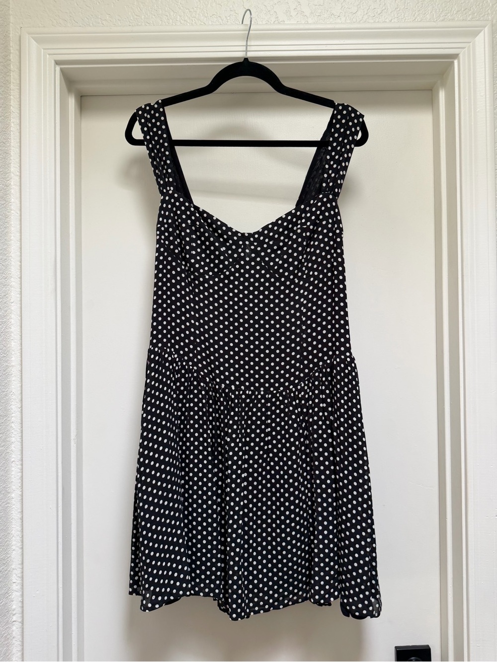 Reformation Black and White Polka Dot Mini Dress